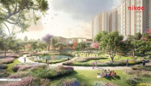 Nikoo Garden Estate Master Plan with towers, unit mix, and amenity zones